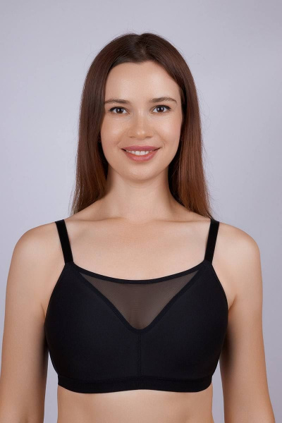 Бюстгальтер с мягкой чашкой из хлопка с формовкой для комфорта Verally 2135-1 черный - фото 1