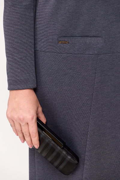 Деловое платье из трикотажа с асимметричным кроем и карманами Algranda А3950-1-2 - фото 3