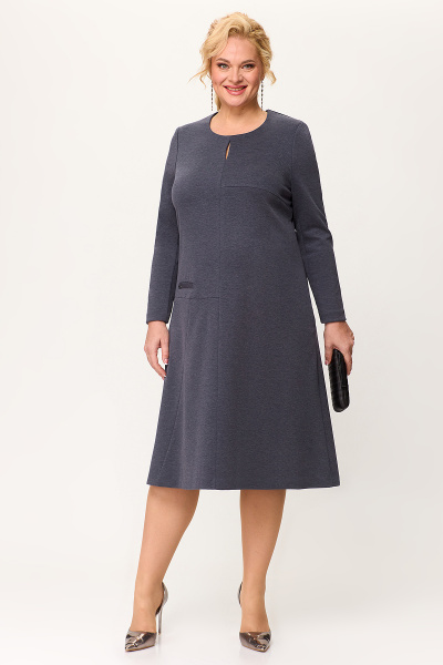 Деловое платье из трикотажа с асимметричным кроем и карманами Algranda А3950-1-2 - фото 6