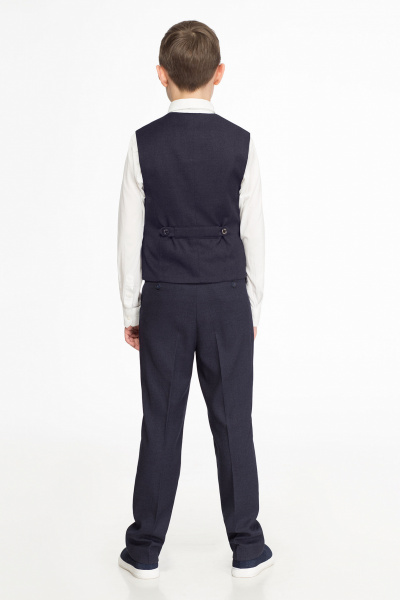 Деловой жилет для мальчика с регулятором и карманами Panda Kids 05439С-134 Синий - фото 2