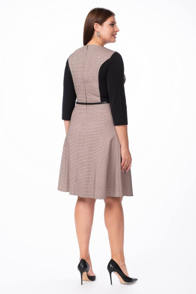 Платье с отрезной линией по талии и декоративными карманами Stilville 1682 беж - фото 5