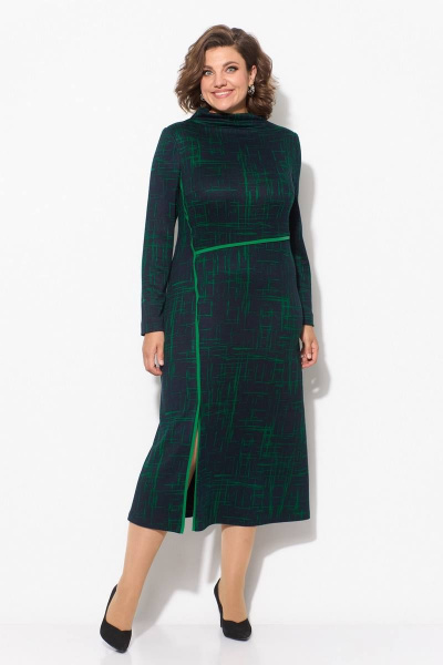 Платье Koketka i K 1087 черный+зеленый - фото 4