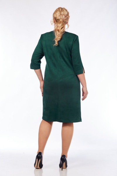 Платье из искусственной замши с асимметричным кроем Tensi 359 изумрудный - фото 6