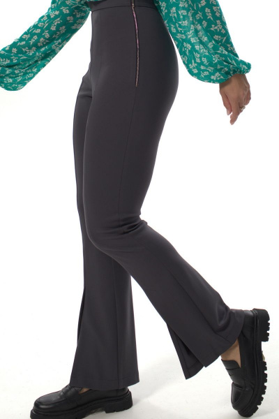 Брюки женские с высокой посадкой прямые из трикотажа Abbi 2015 графит - фото 9