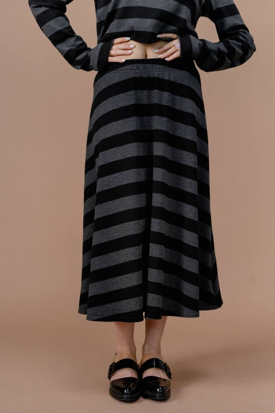 Серая трикотажная юбка с коническим расширением JRSy 2379 - фото 2