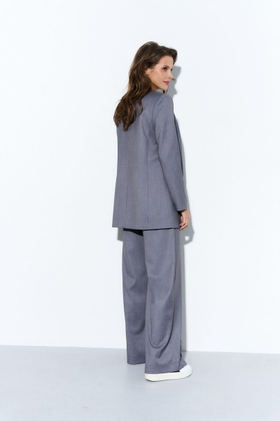 Серый жакет прямого силуэта с рельефами Luitui R3012 серый - фото 7