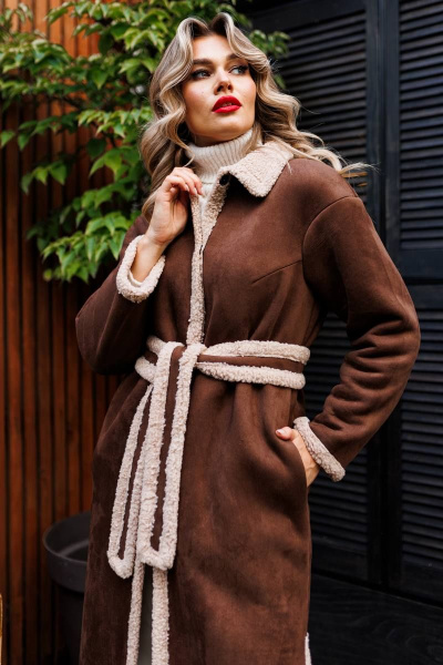 Дубленка Мода Юрс 2498 коричневый - фото 5