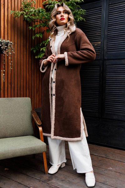 Дубленка Мода Юрс 2498 коричневый - фото 2