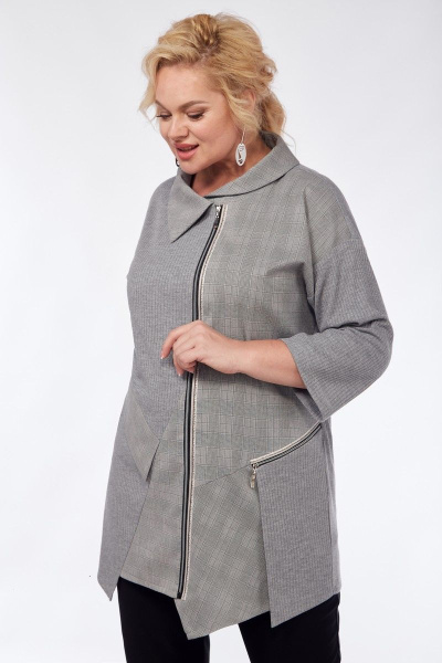 Демисезонный серый кардиган из текстиля и трикотажа Matini 4.1439/1 - фото 9