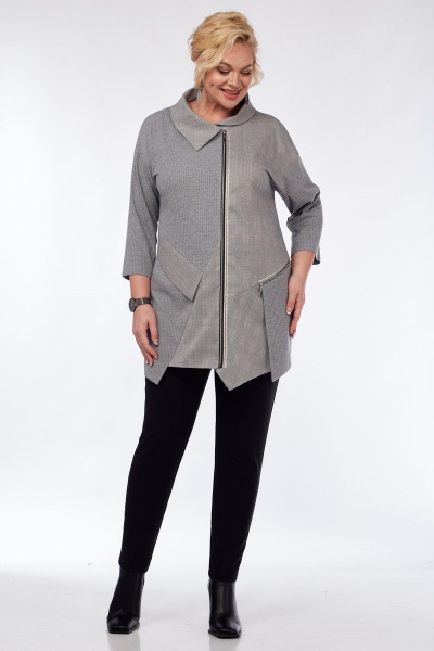 Демисезонный серый кардиган из текстиля и трикотажа Matini 4.1439/1 - фото 5