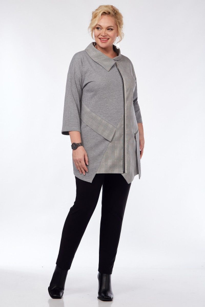 Демисезонный серый кардиган из текстиля и трикотажа Matini 4.1439/1 - фото 4