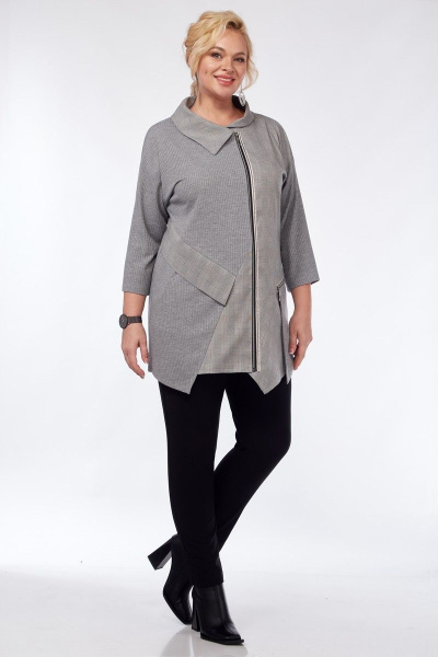 Демисезонный серый кардиган из текстиля и трикотажа Matini 4.1439/1 - фото 3