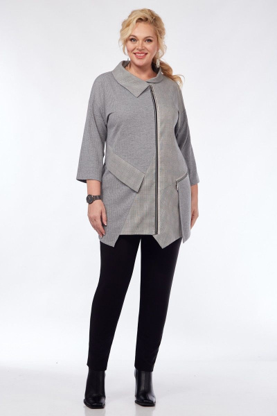 Демисезонный серый кардиган из текстиля и трикотажа Matini 4.1439/1 - фото 2