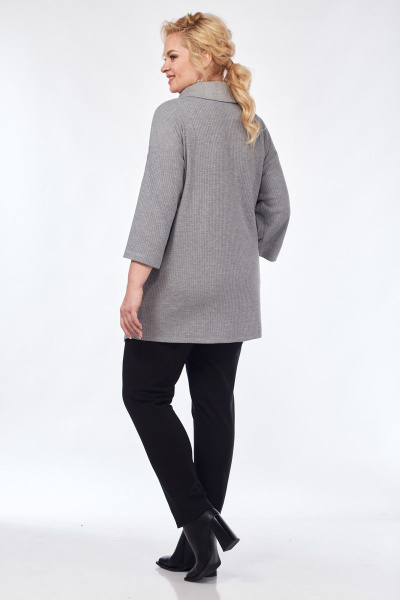 Демисезонный серый кардиган из текстиля и трикотажа Matini 4.1439/1 - фото 11