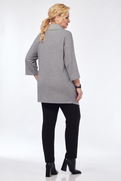Демисезонный серый кардиган из текстиля и трикотажа Matini 4.1439/1 - фото 10