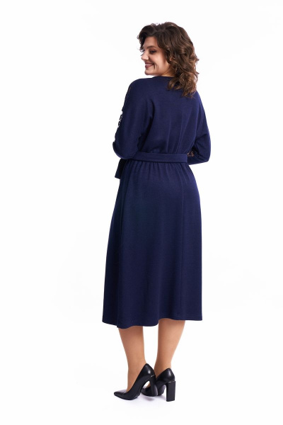 Платье из трикотажа с запахом и вставками гипюра Almirastyle 259 - фото 2