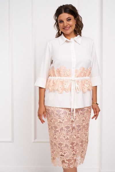 Нарядный комплект блузка с кулиской и юбка на подкладке Almirastyle 301 - фото 1