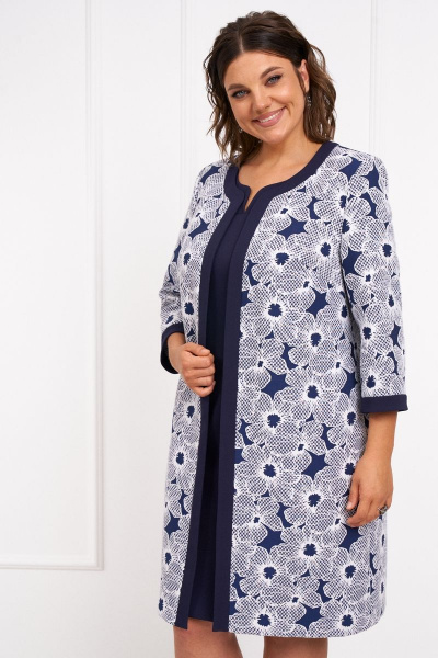 Кардиган из жаккардовой ткани и платье из текстиля Almirastyle 302 - фото 1