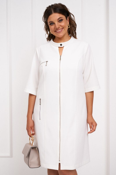 Платье из текстиля и трикотажа с молнией и складкой Almirastyle 307 - фото 1