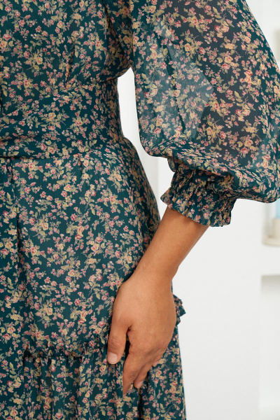 Платье из шифона с оборками и поясом для женственного образа Almirastyle 308 - фото 7