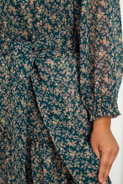 Платье из шифона с оборками и поясом для женственного образа Almirastyle 308 - фото 6