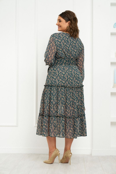 Платье из шифона с оборками и поясом для женственного образа Almirastyle 308 - фото 4