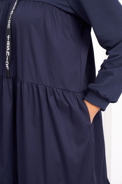 Платье с оборками из текстиля и хлопка с капюшоном Almirastyle 312 - фото 6