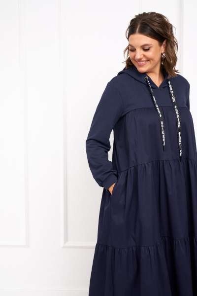 Платье с оборками из текстиля и хлопка с капюшоном Almirastyle 312 - фото 5