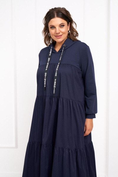 Платье с оборками из текстиля и хлопка с капюшоном Almirastyle 312 - фото 1