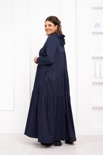 Платье с оборками из текстиля и хлопка с капюшоном Almirastyle 312 - фото 4