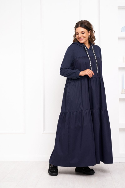 Платье с оборками из текстиля и хлопка с капюшоном Almirastyle 312 - фото 3