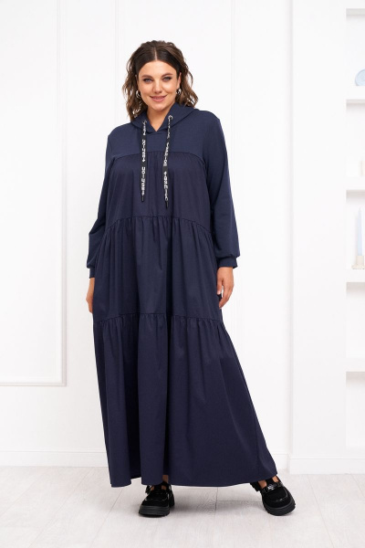 Платье с оборками из текстиля и хлопка с капюшоном Almirastyle 312 - фото 2