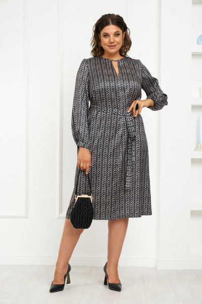 Платье Демисезон нарядный свободный силуэт с V-вырезом Almirastyle 318 - фото 3