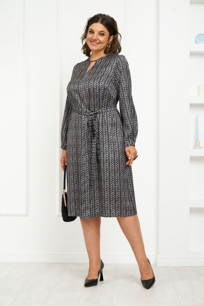 Платье Демисезон нарядный свободный силуэт с V-вырезом Almirastyle 318 - фото 2