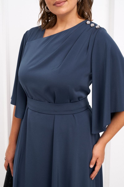 Платье с асимметричным воротником и расширенной юбкой Almirastyle 324 - фото 6