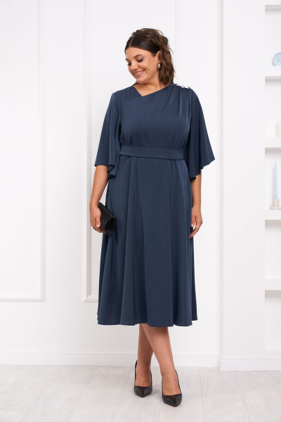 Платье с асимметричным воротником и расширенной юбкой Almirastyle 324 - фото 4