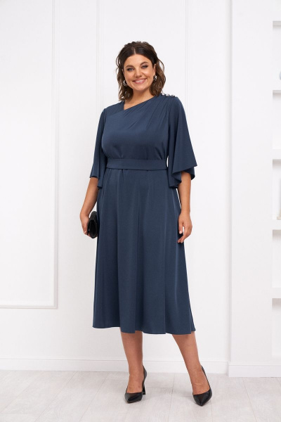 Платье с асимметричным воротником и расширенной юбкой Almirastyle 324 - фото 3