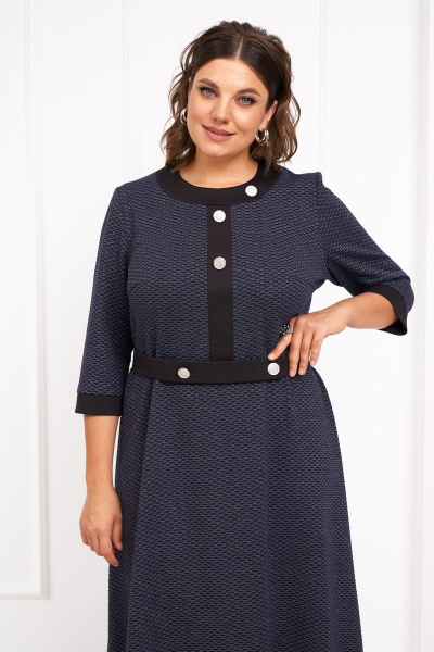 Платье из трикотажа с съемным поясом и манжетами Almirastyle 326 - фото 1