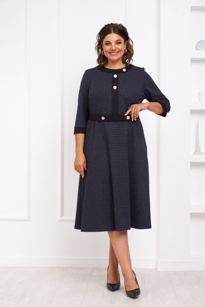 Платье из трикотажа с съемным поясом и манжетами Almirastyle 326 - фото 4