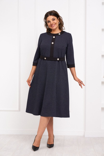 Платье из трикотажа с съемным поясом и манжетами Almirastyle 326 - фото 2