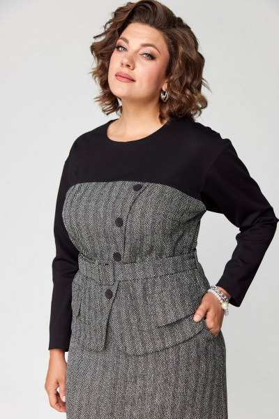 Комплект джемпер и юбка трапеции для делового образа Le Collect 439 - фото 11