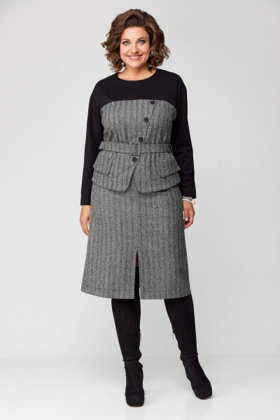 Комплект джемпер и юбка трапеции для делового образа Le Collect 439 - фото 2
