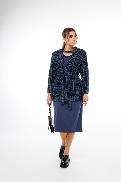 Кардиган, платье NikVa 397-2 синий - фото 1