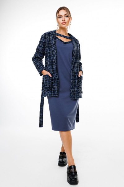 Кардиган, платье NikVa 397-2 синий - фото 6