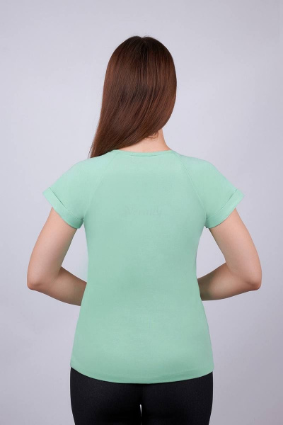 Зеленый джемпер из хлопкового трикотажа и реглан Verally 431-1 мята - фото 2
