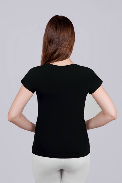 Майка в трикотажном полуприлегающем стиле Verally 431-1 черный - фото 2