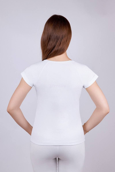 Майка из хлопка в трикотажном стиле, белая Verally 431П-2 фрида - фото 2
