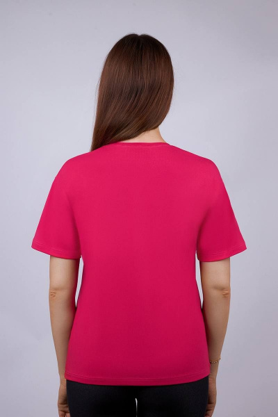 Майка из хлопка с эластаном, красная, прямой силуэт Verally 452-1 барбарис - фото 2