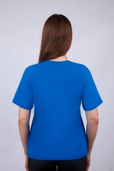 Майка из хлопка в трикотажном стиле, синий Verally 452-1 василек - фото 2
