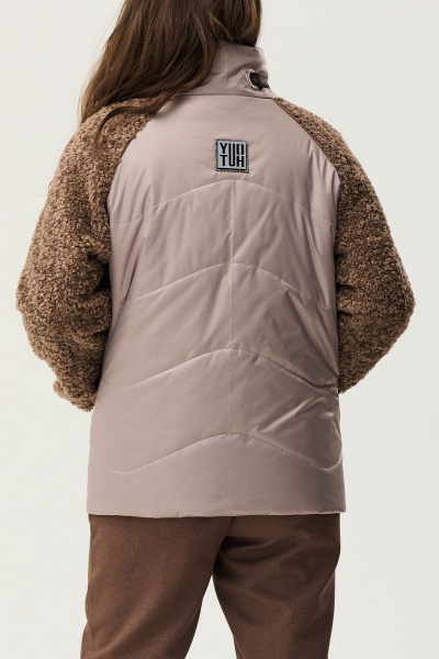 Коричневая утепленная куртка из плащевой ткани Магия моды 2339 коричневый - фото 2